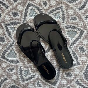 Express Black Sandals with Glossy Finish 7.5